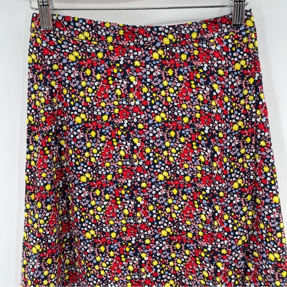 J. Crew Floral Whimsygoth High-Low Faux Wrap Cottagecore Midi Skirt Size XXS - Picture 11 of 11